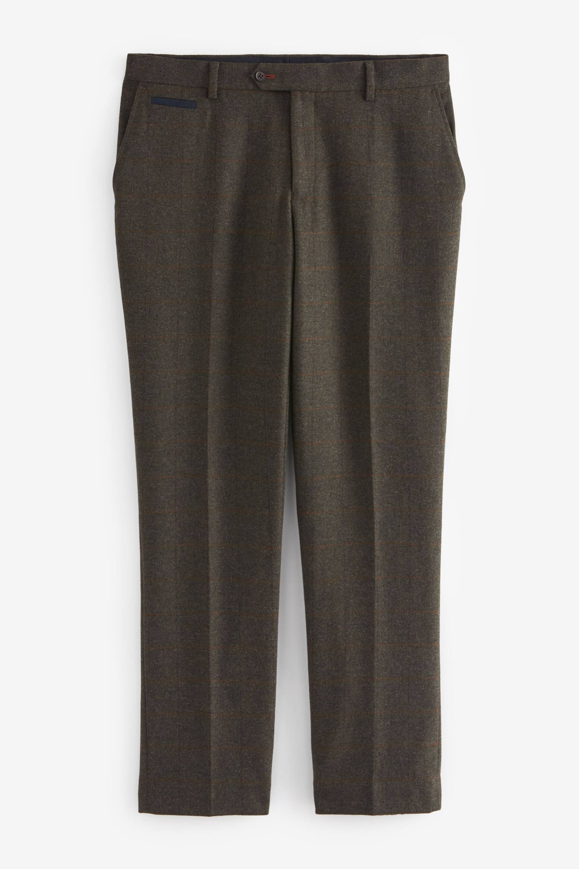 Green Regular Fit Trimmed Check Suit: Trousers - Image 7 of 10