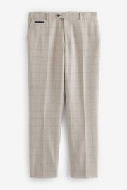 Light Grey Regular Fit Trimmed Check Suit: Trousers - Image 10 of 11