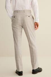 Light Grey Regular Fit Trimmed Check Suit: Trousers - Image 4 of 11