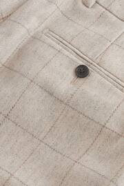 Light Grey Regular Fit Trimmed Check Suit: Trousers - Image 8 of 11