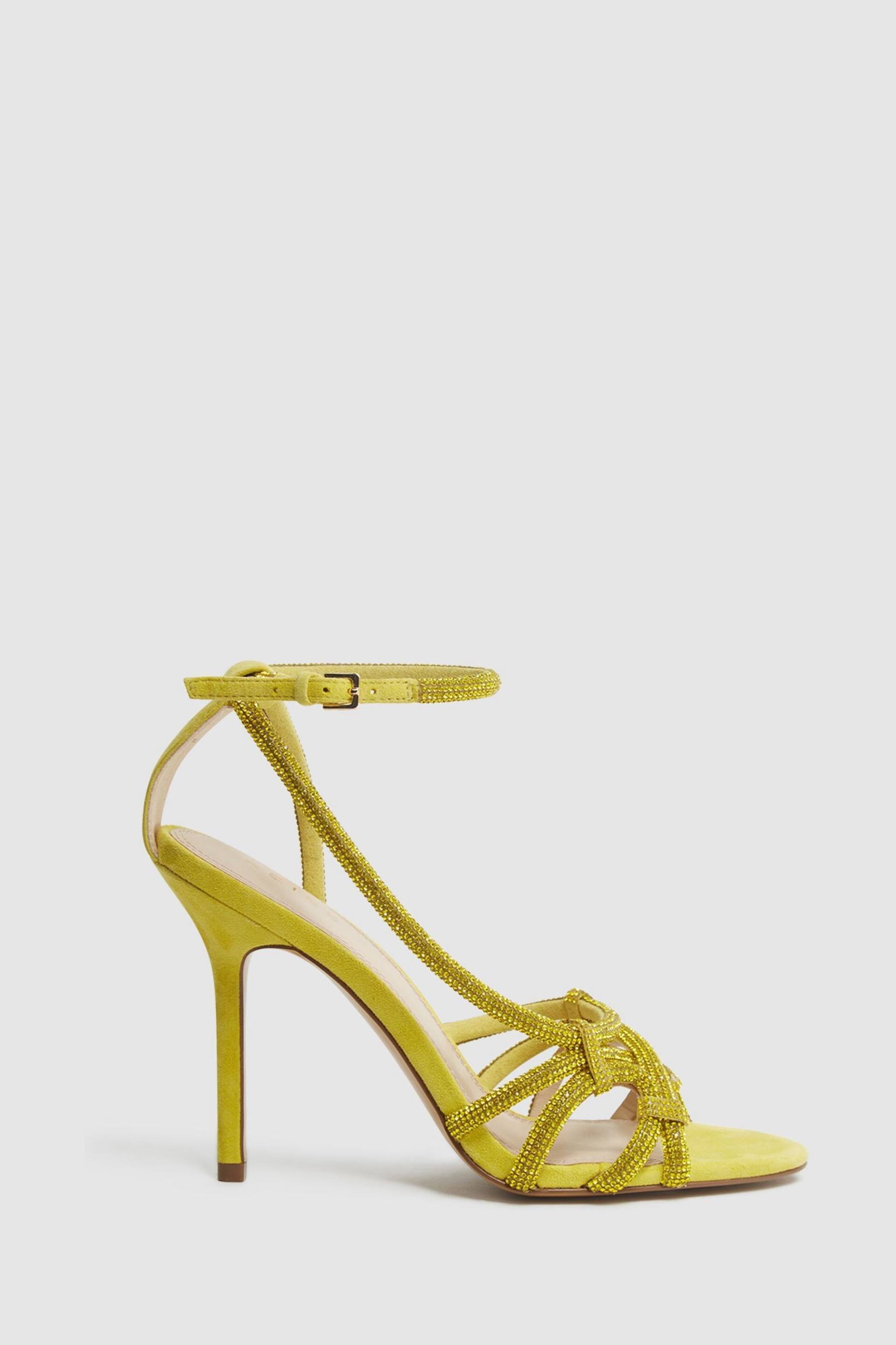 Reiss Yellow Eryn Embellished Heeled Sandals - Image 1 of 6