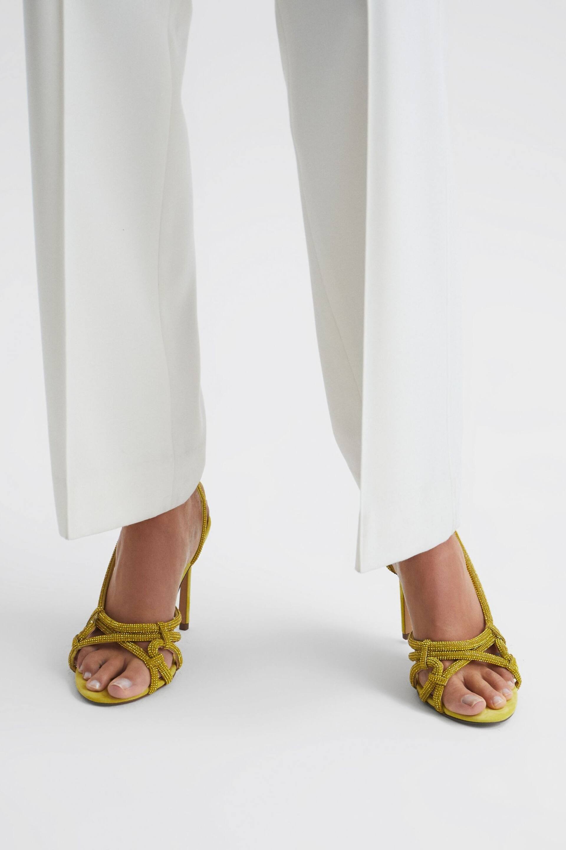 Reiss Yellow Eryn Embellished Heeled Sandals - Image 2 of 6