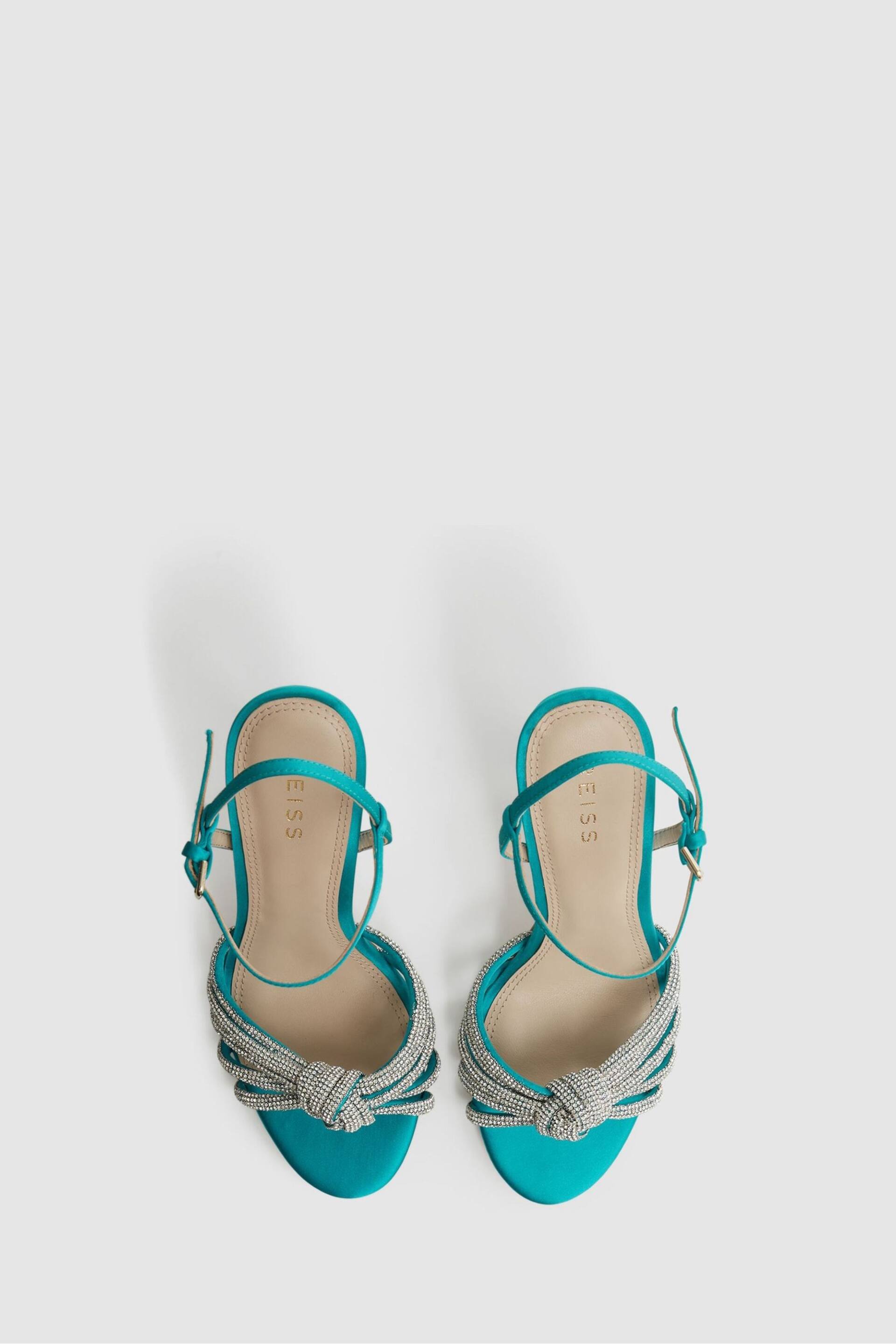 Reiss Blue Estel Embellished Heeled Sandals - Image 3 of 5