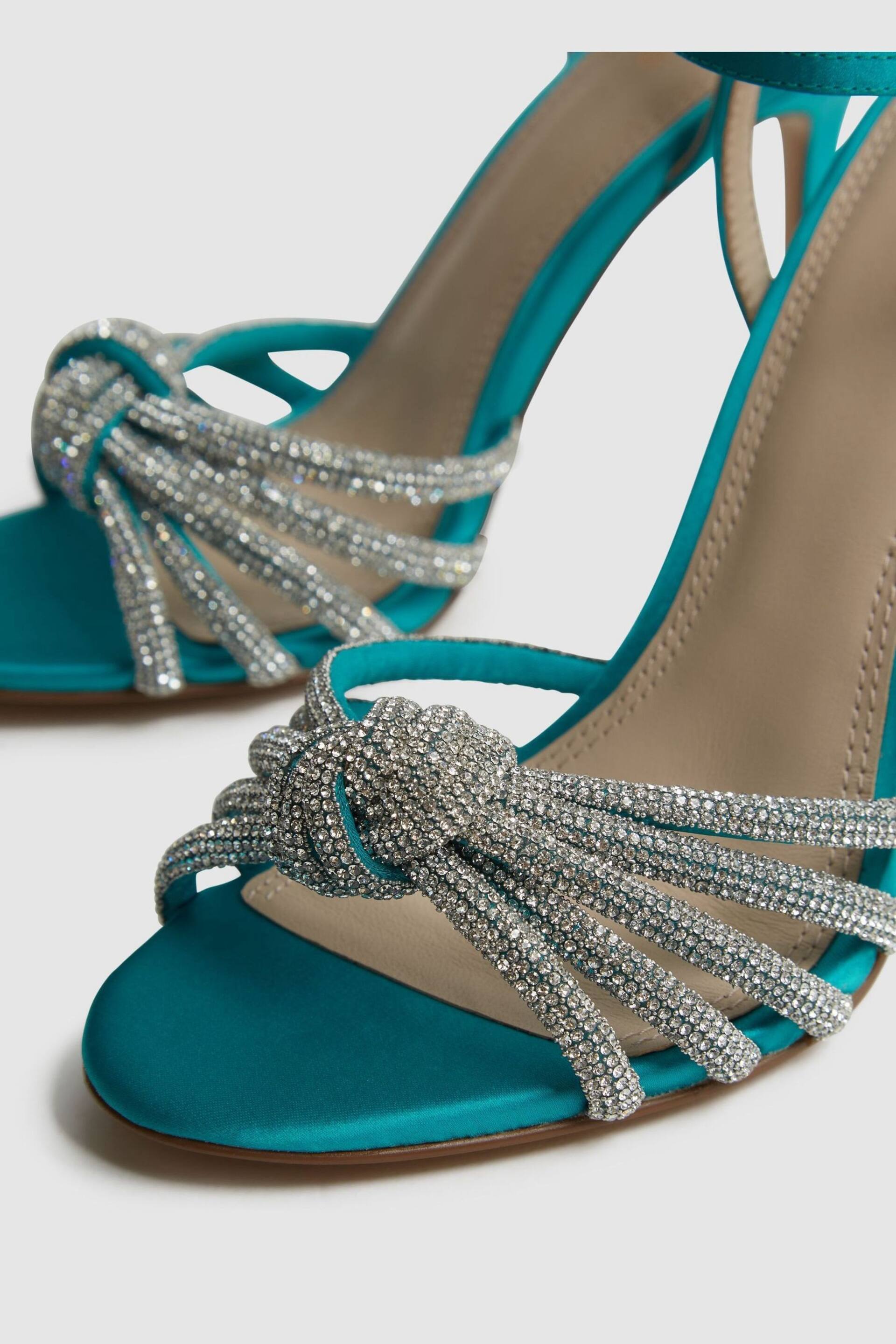 Reiss Blue Estel Embellished Heeled Sandals - Image 5 of 5