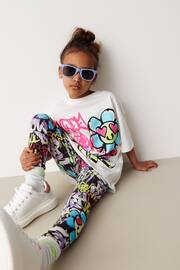 Black/White Graffiti T-Shirt And Leggings Set (3-16yrs) - Image 2 of 9