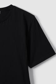Reiss Black Bless Marl Crew Neck T-Shirt - Image 5 of 8
