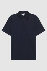 Reiss Navy Austin Short Sleeve Polo T-Shirt - Image 2 of 6