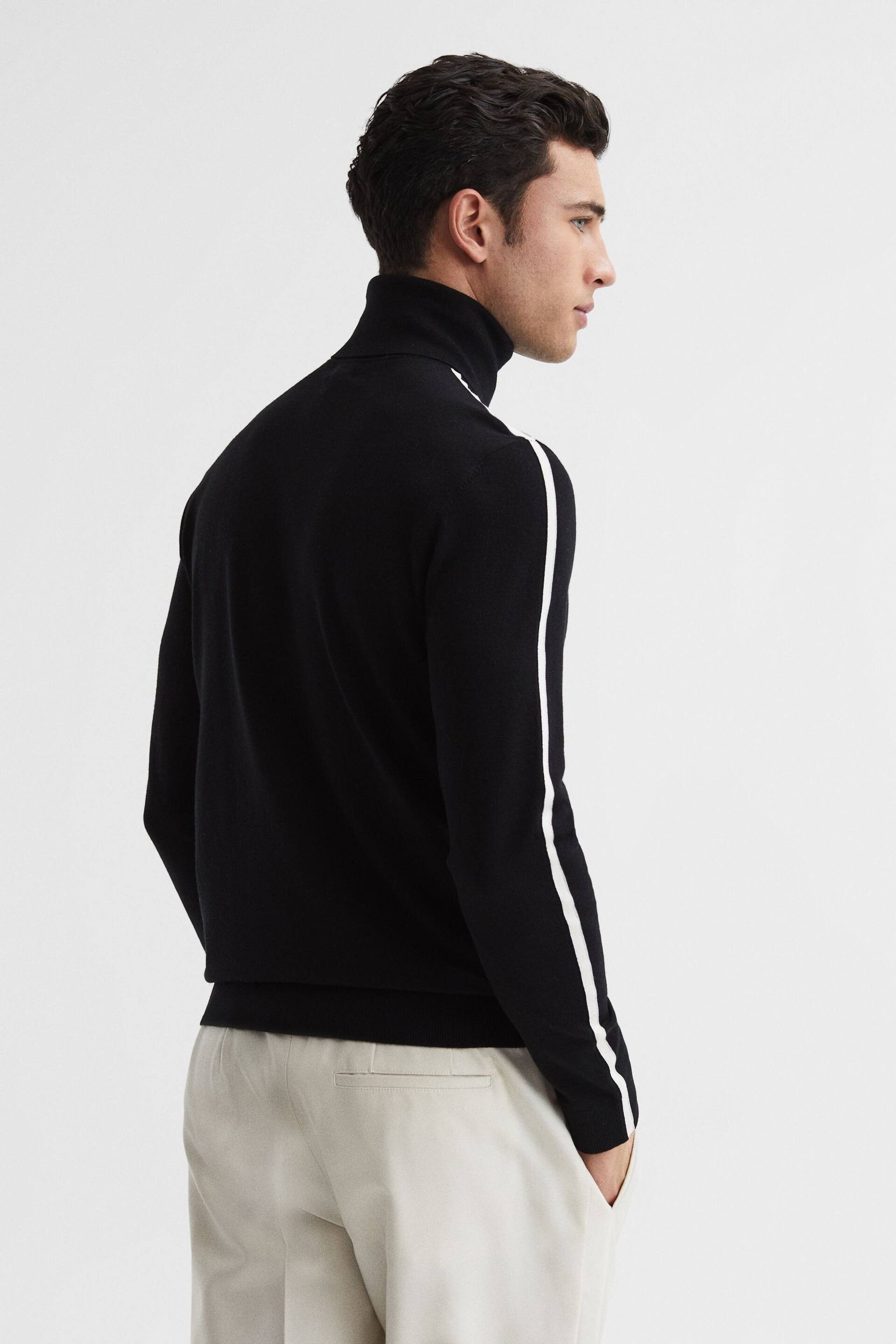 Reiss Black Aspen Long Sleeve Roll Neck Jumper - Image 5 of 6