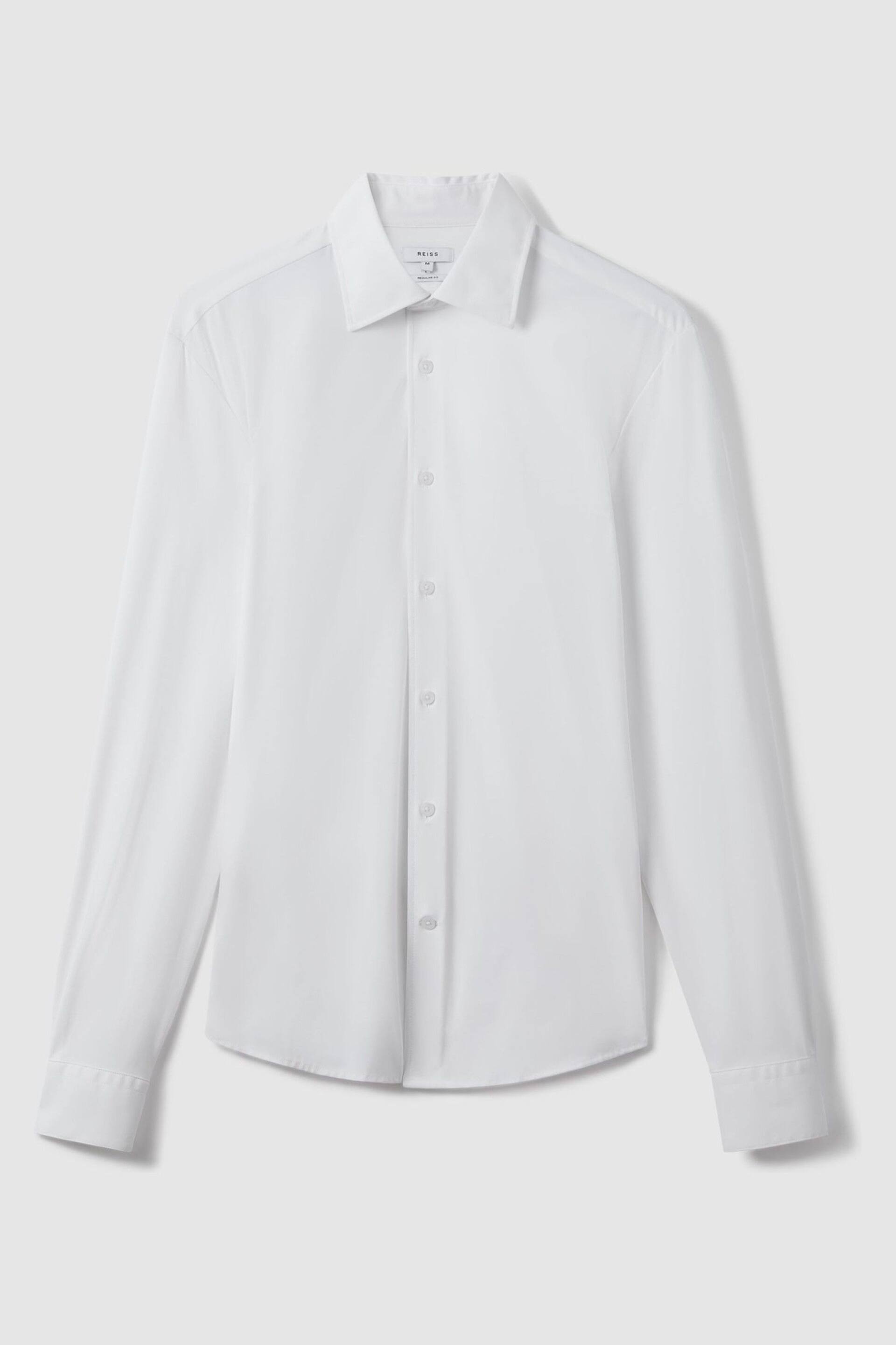 Reiss White Voyager Slim Fit Button-Through Travel Shirt - Image 2 of 8