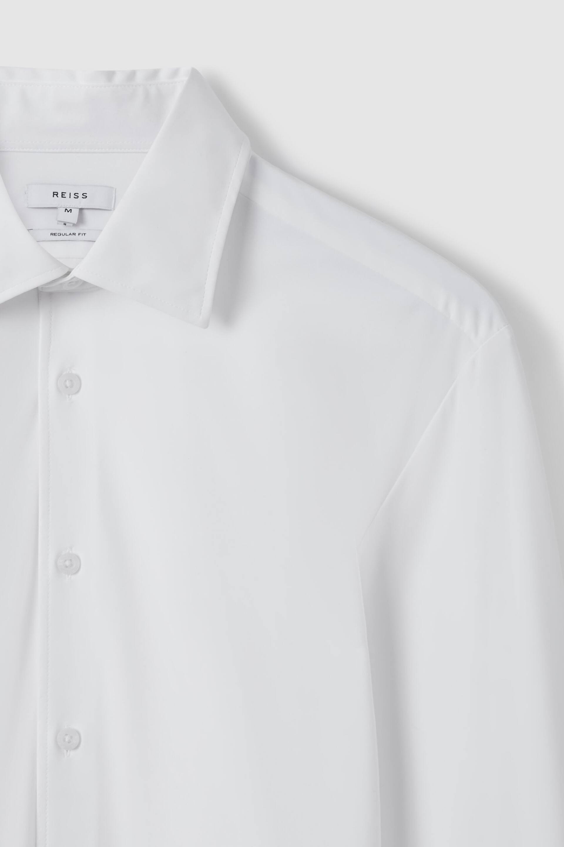 Reiss White Voyager Slim Fit Button-Through Travel Shirt - Image 5 of 8