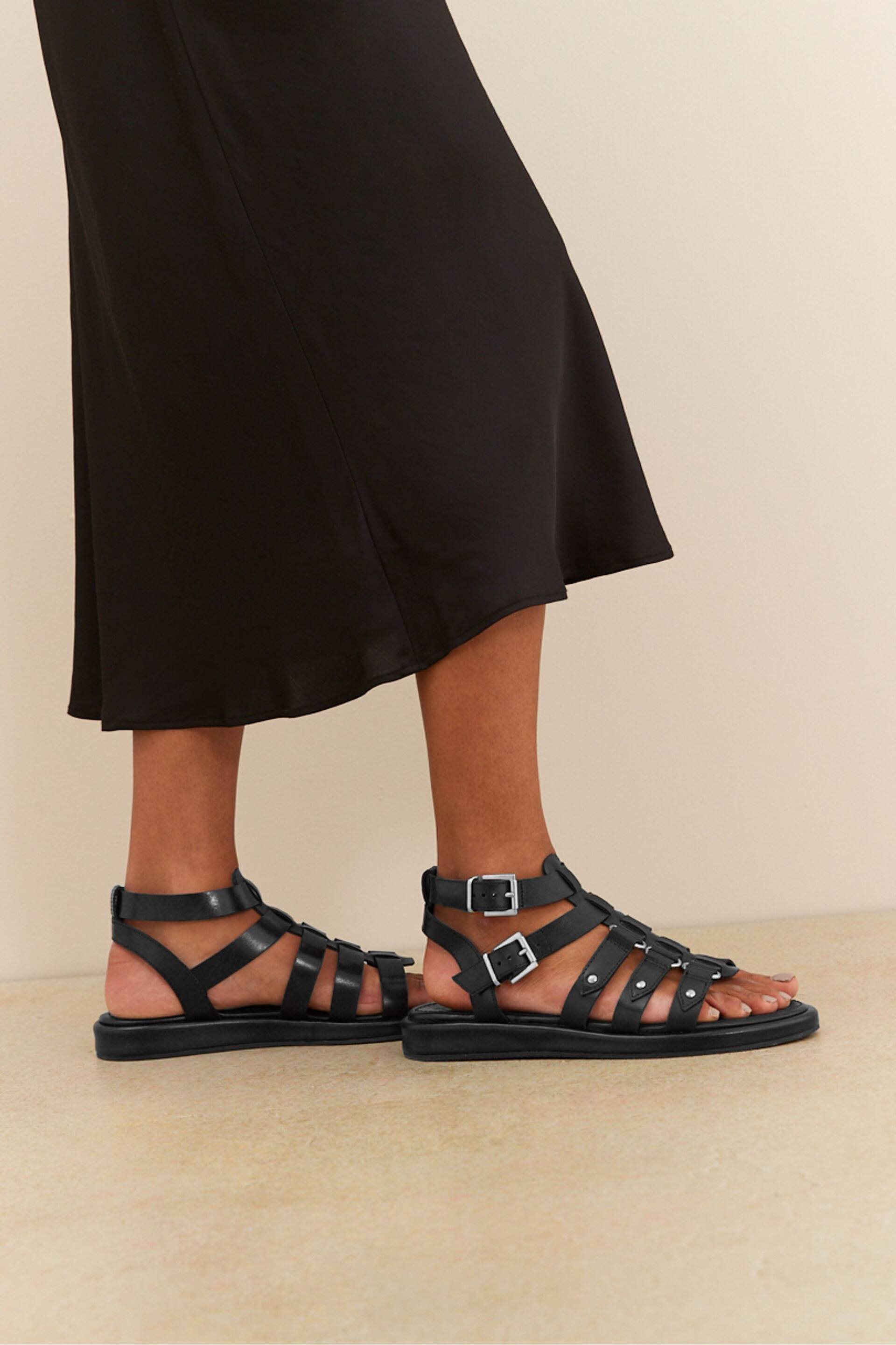 Black Regular/Wide Fit Forever Comfort® Leather Gladiator Sandals - Image 3 of 8