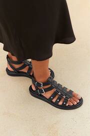 Black Regular/Wide Fit Forever Comfort® Leather Gladiator Sandals - Image 4 of 8