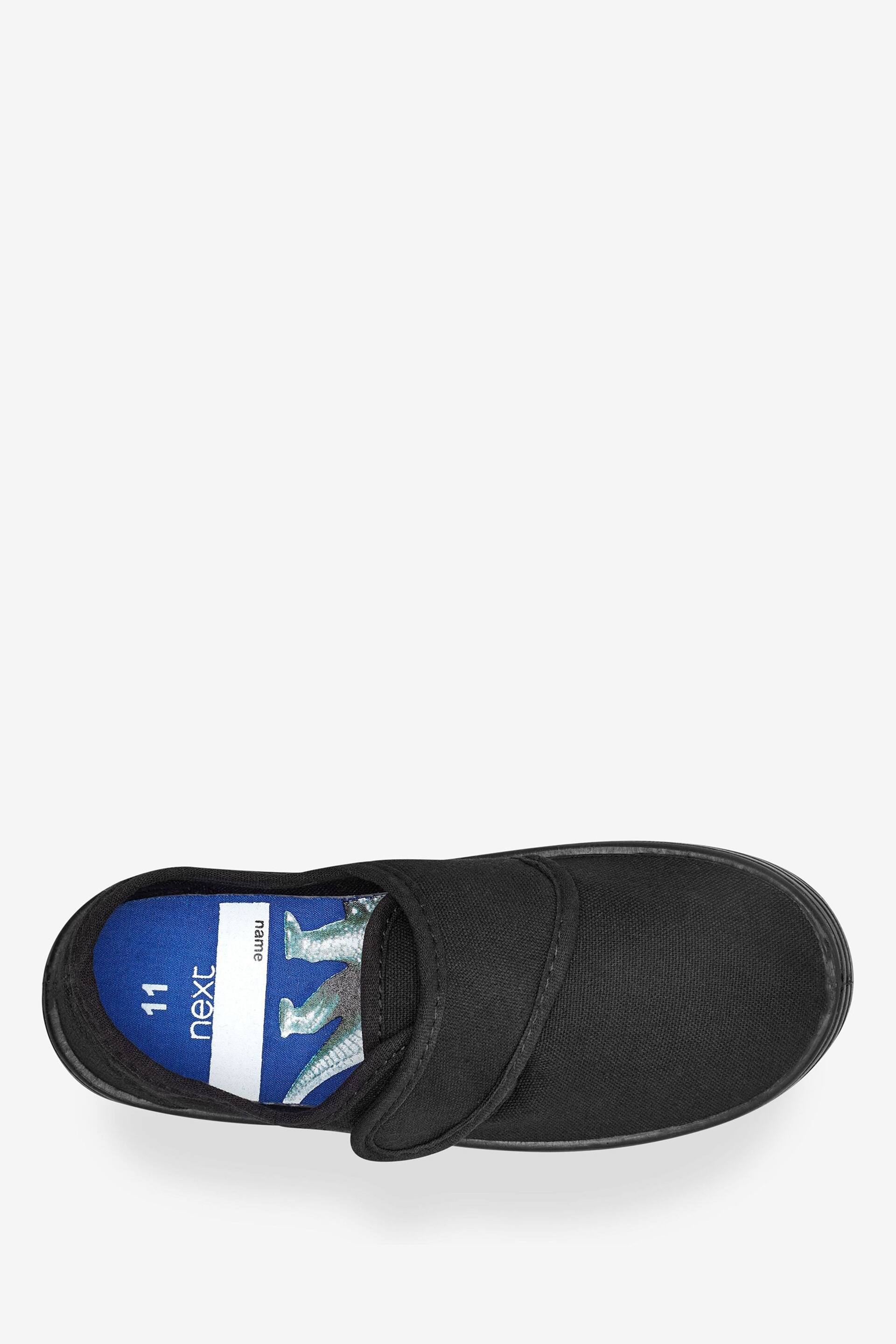 Black Wide Fit (G) Plimsolls - Image 4 of 5