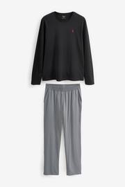 Black/Grey Long Sleeve Jersey Pyjamas Set - Image 8 of 11