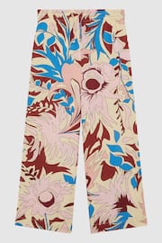 Reiss Lilac Liv Senior Floral Printed Straight Leg Trousers - Image 2 of 7