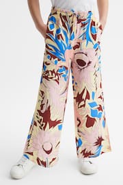 Reiss Lilac Liv Senior Floral Printed Straight Leg Trousers - Image 3 of 7