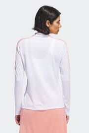 adidas Golf White/Coral Made With Nature Mock Neck Long-Sleeve Top - Image 2 of 7