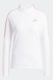 adidas Golf White/Coral Made With Nature Mock Neck Long-Sleeve Top - Image 7 of 7