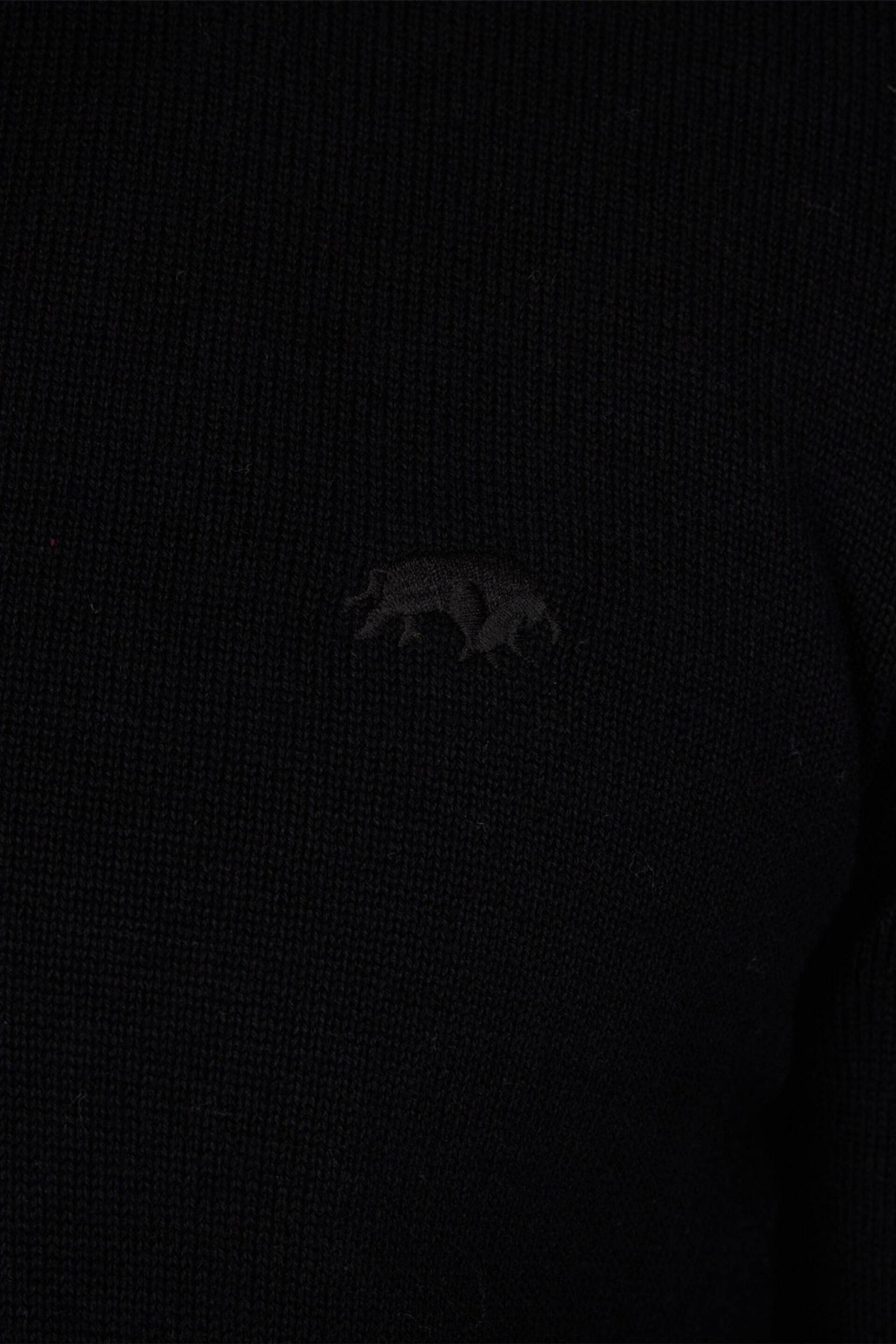 Raging Bull Black Woven Trim Quarter Zip Knit - Image 7 of 7
