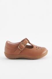 Tan Brown Leather Standard Fit (F) First Walker T-Bar Shoes - Image 2 of 5