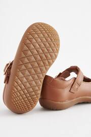 Tan Brown Leather Standard Fit (F) First Walker T-Bar Shoes - Image 5 of 5