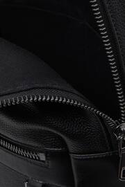 Reiss Black Drew Leather Zipped Backpack - Image 4 of 5