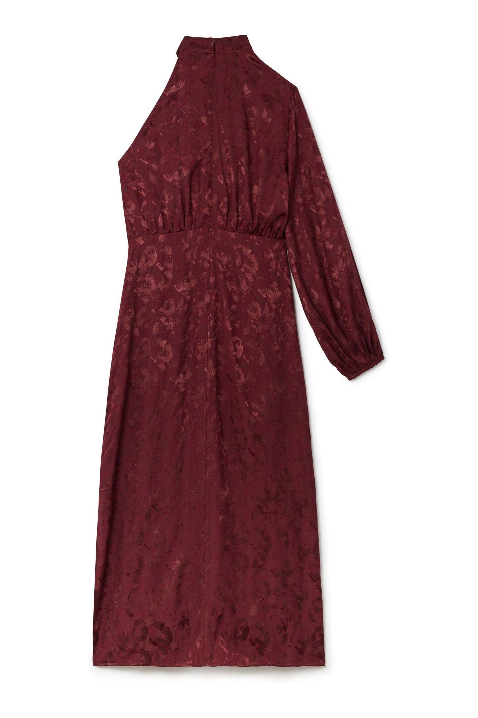 Another Sunday One Shoulder Jacquard Midi Dress With Gold Buttons - Image 7 of 8