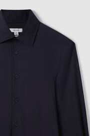 Reiss Navy Voyager Slim Fit Button-Through Travel Shirt - Image 5 of 6