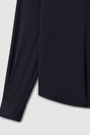 Reiss Navy Voyager Slim Fit Button-Through Travel Shirt - Image 6 of 6