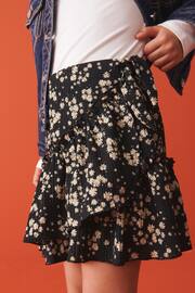 Black Floral Ditsy Wrap Skirt (3-16yrs) - Image 4 of 7