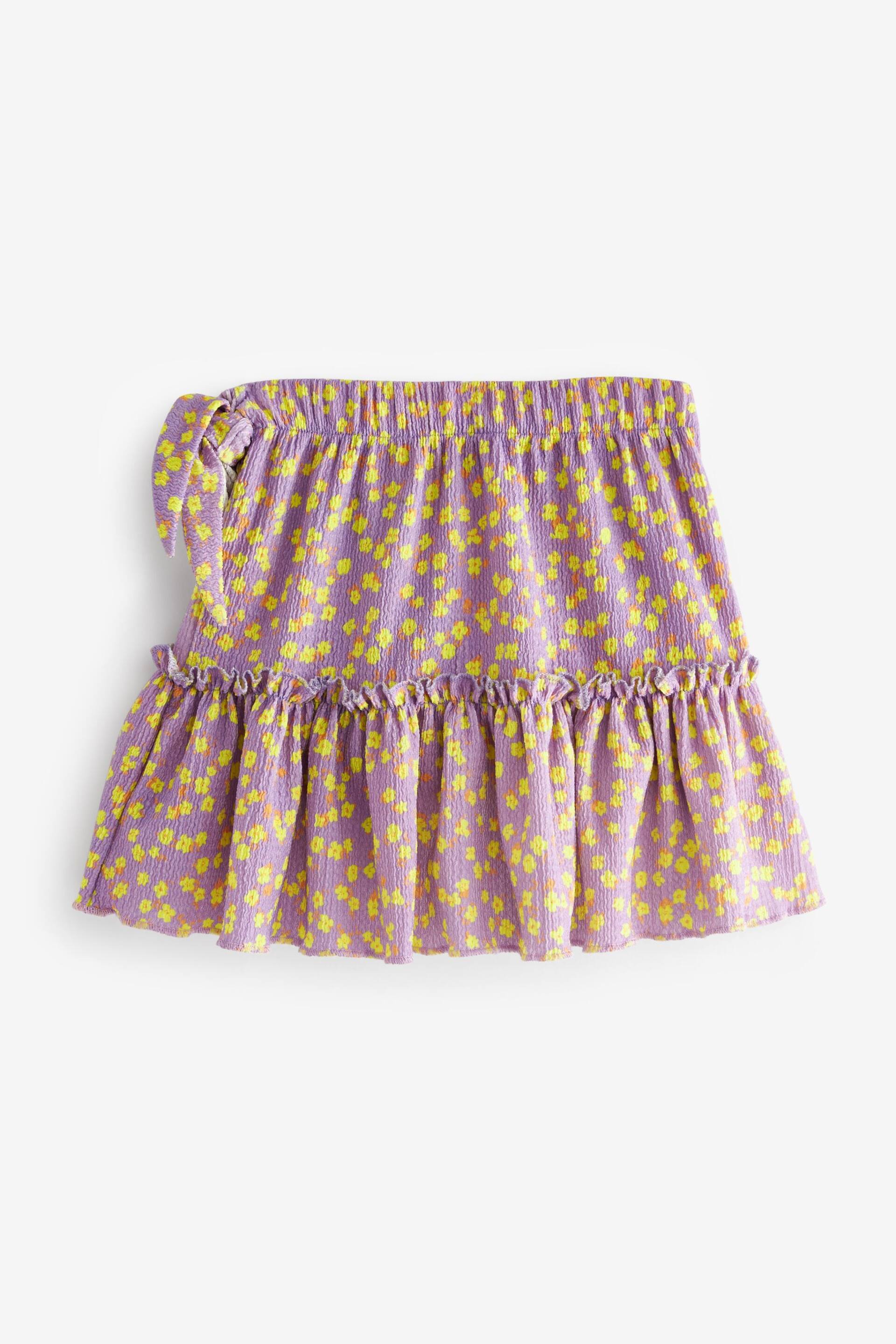 Lilac Purple Floral Ditsy Wrap Skirt (3-16yrs) - Image 7 of 8