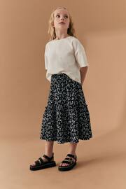 Black/White Texture Printed Midi Skirt (3-16yrs) - Image 2 of 7