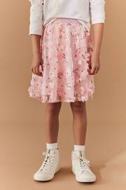 Blush Pink 3D Floral Pull-On Skirt (3-16yrs) - Image 2 of 7