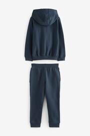 Navy Blue Zip Through Hoodie And Joggers School Sports Set (3-16yrs) - Image 7 of 7
