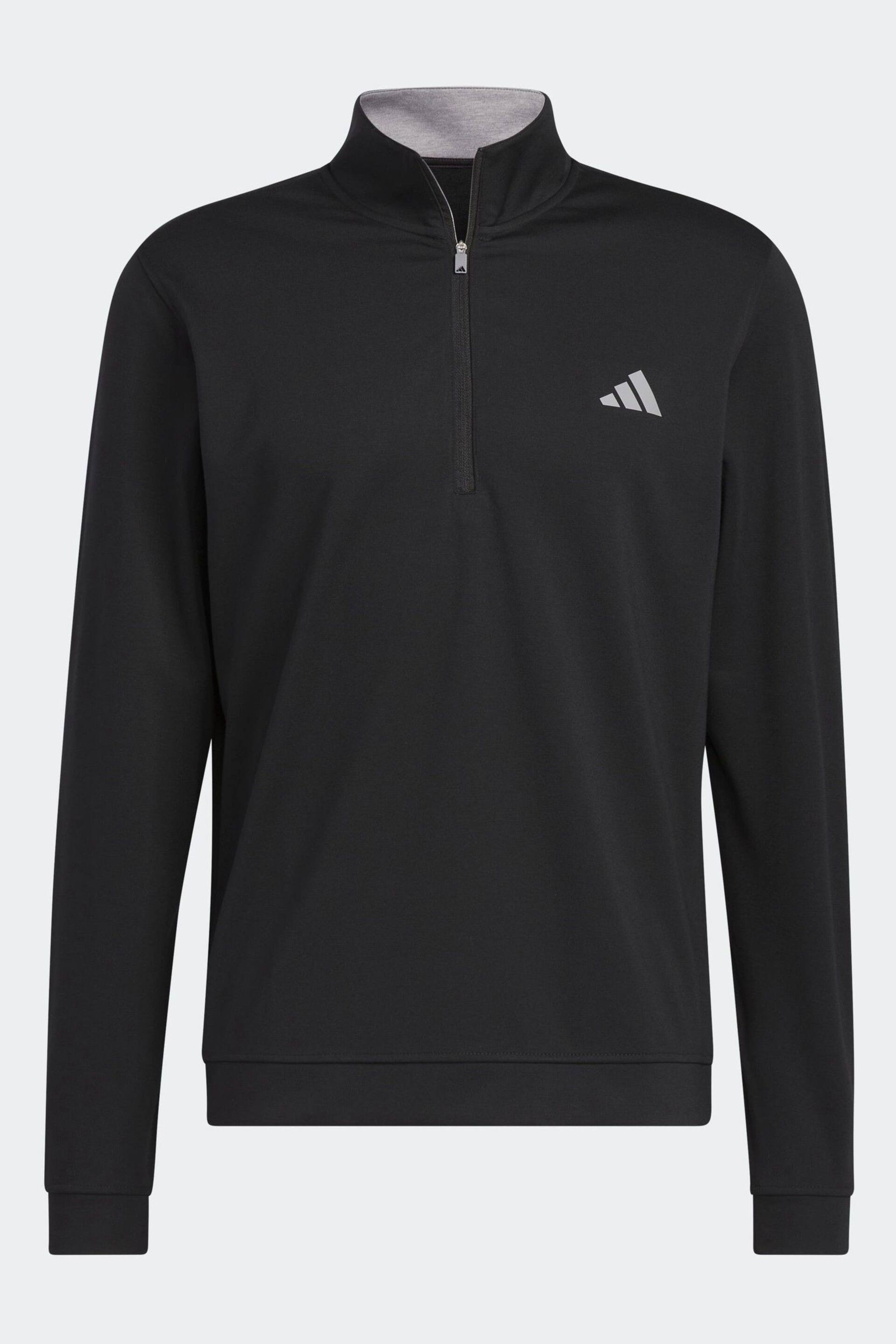 adidas Golf Elevated 1/4-Zip Black Sweatshirt - Image 7 of 7