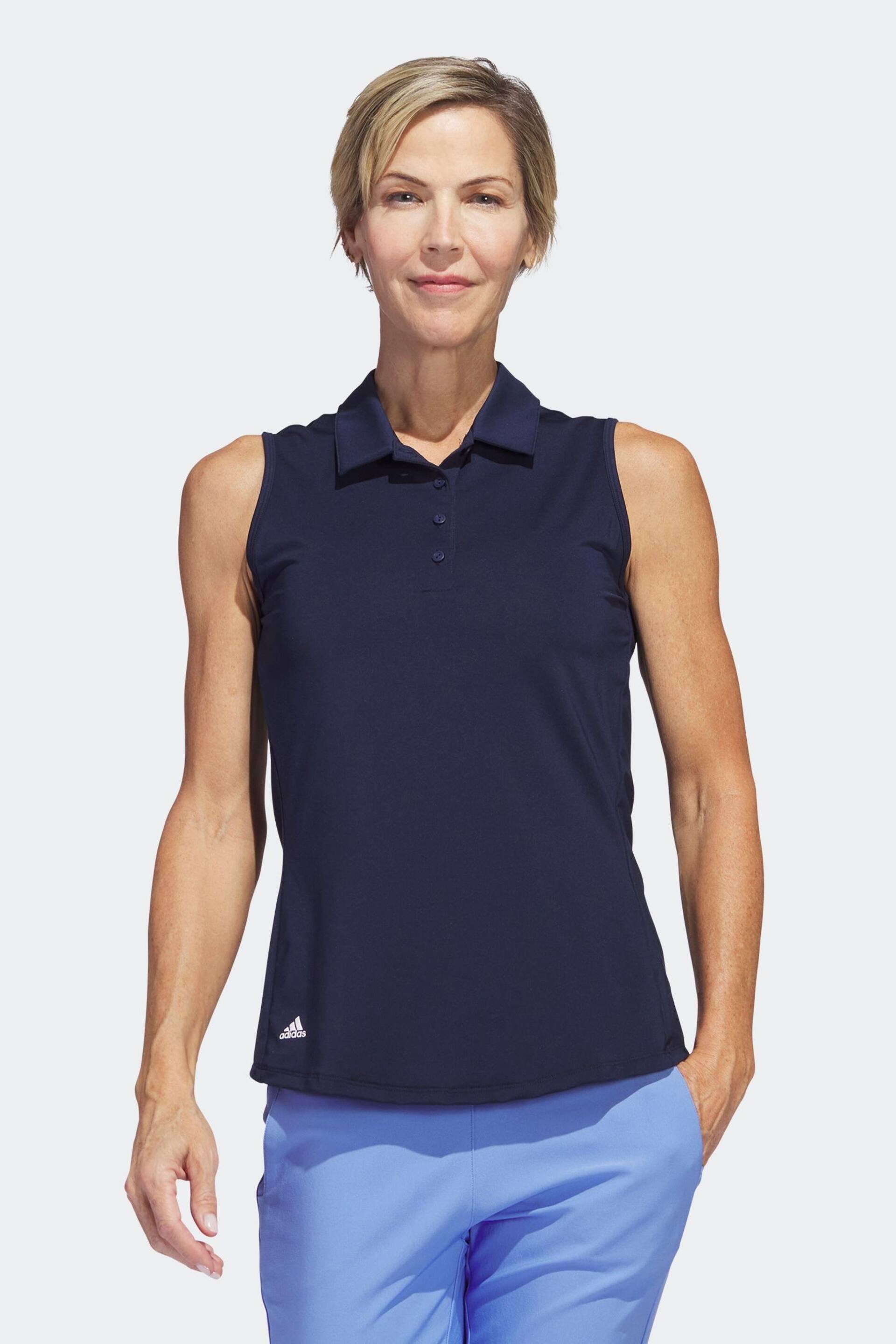 adidas Golf Ultimate 365 Solid Sleeveless Polo Shirt - Image 1 of 7