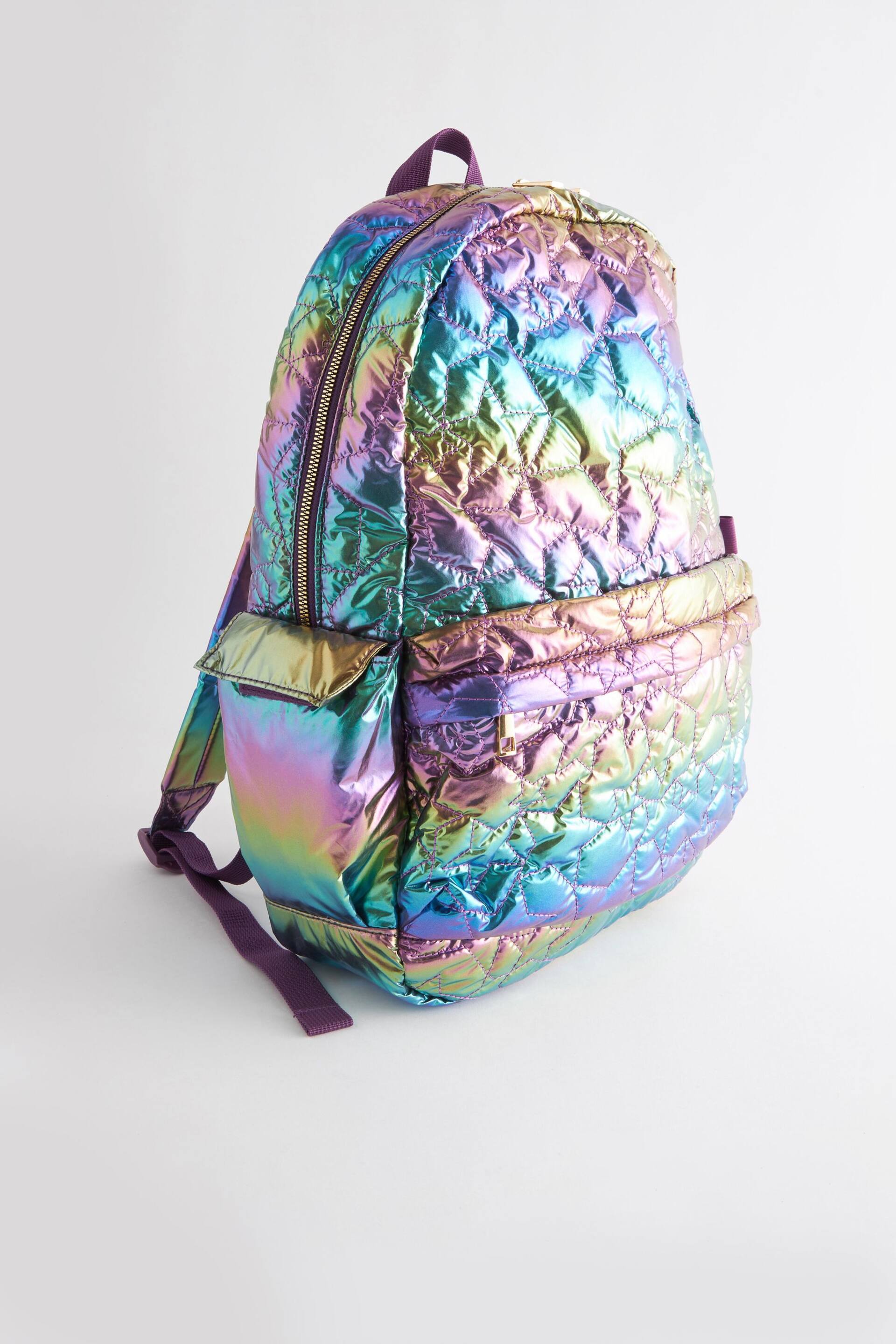 Metallic Quilted Backpack - Image 2 of 5