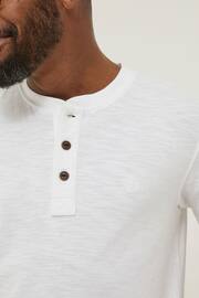 FatFace White Slub Henley T-Shirt - Image 5 of 5