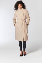 White Funnel Neck Coat - Image 2 of 7