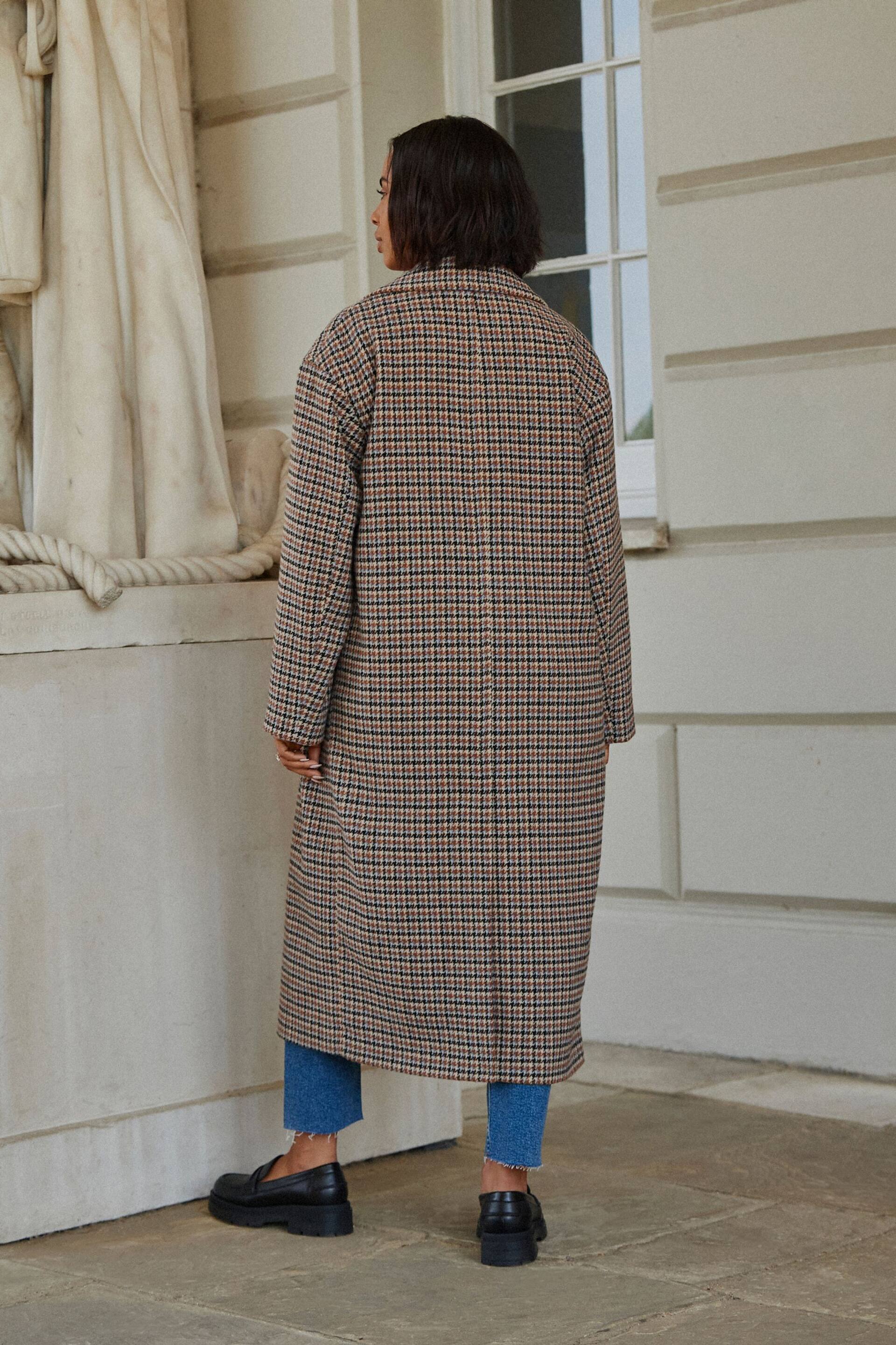 Brown Heritage Check Overcoat - Image 3 of 7