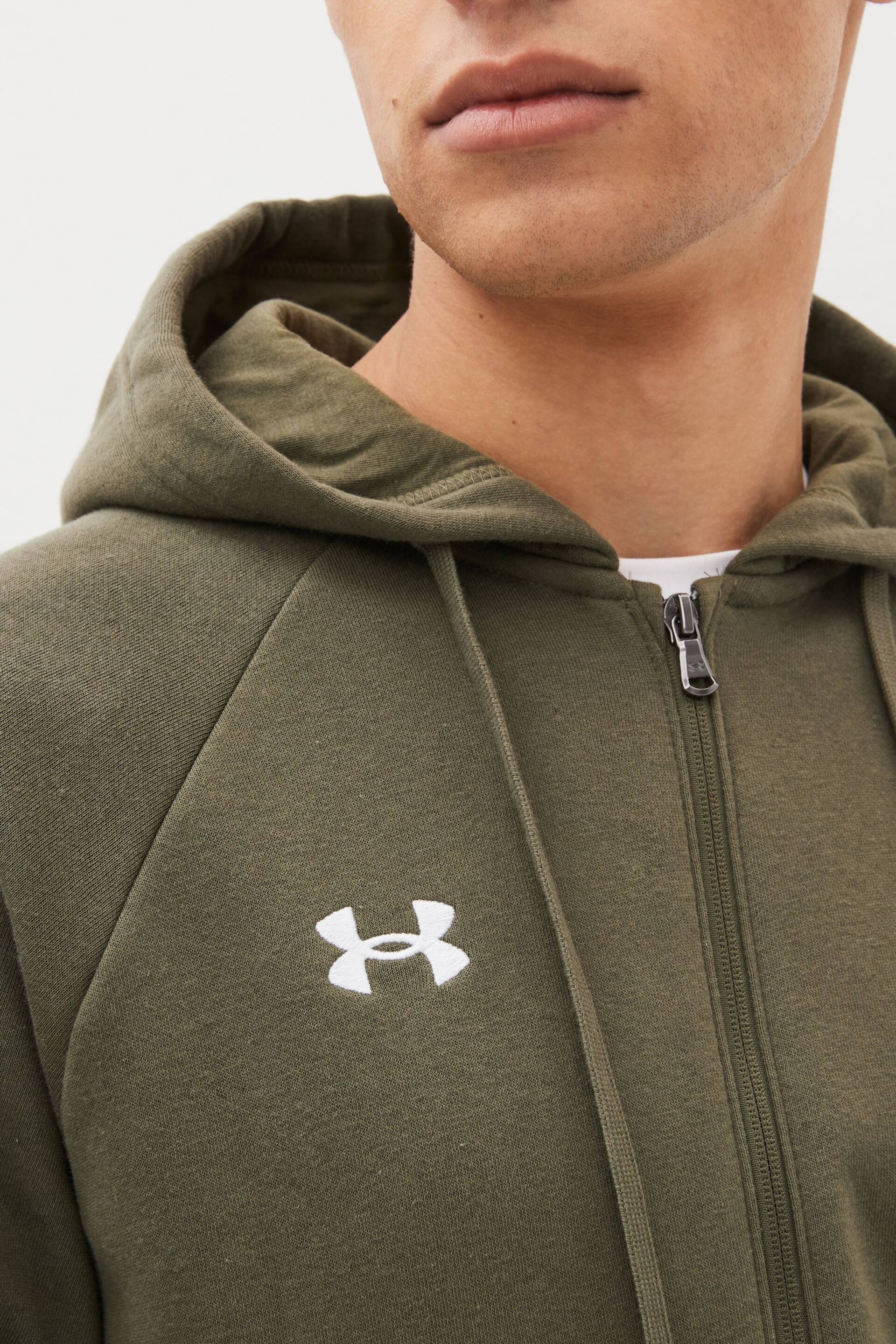 Under Armour Green Rival Fleece Full Zip Hoodie - Image 6 of 8