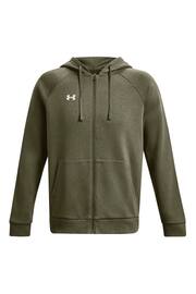 Under Armour Green Rival Fleece Full Zip Hoodie - Image 7 of 8