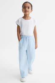Reiss Ice Blue Cleo Junior Linen Drawstring Trousers - Image 1 of 6