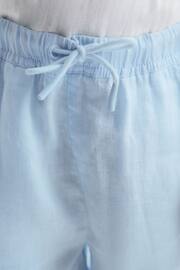 Reiss Ice Blue Cleo Junior Linen Drawstring Trousers - Image 4 of 6