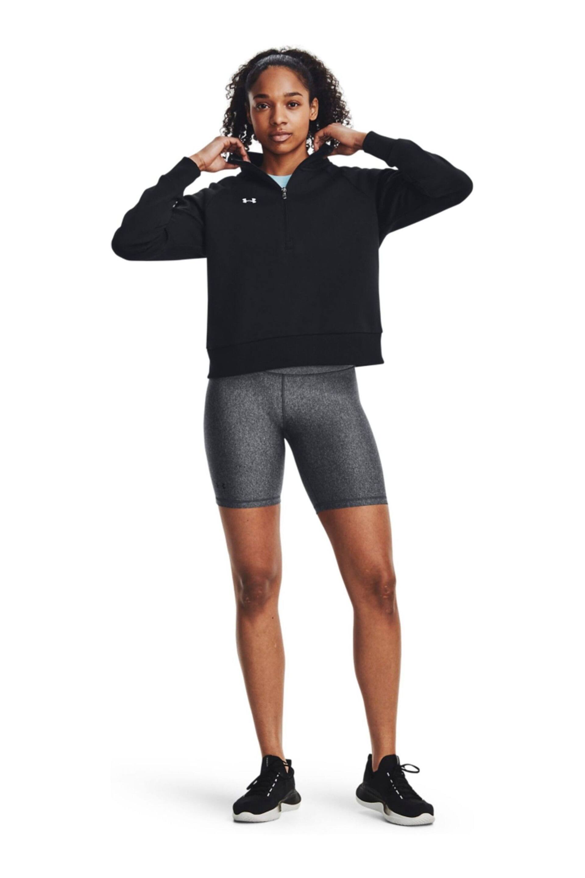 Under Armour Black Rival Fleece HZ Sweatshirt - Image 3 of 6