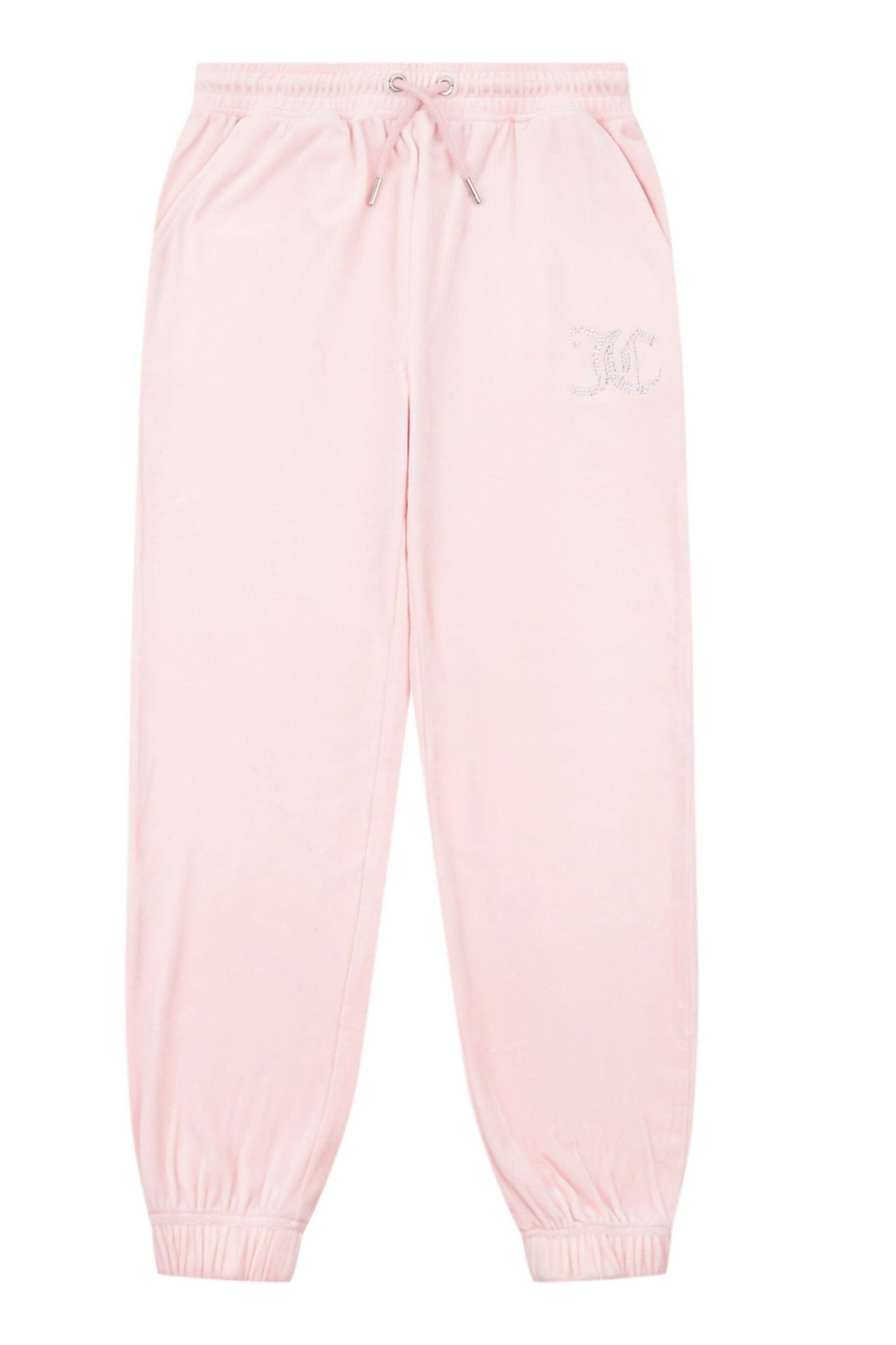 Juicy Couture Girls Pink Velour Joggers - Image 1 of 3