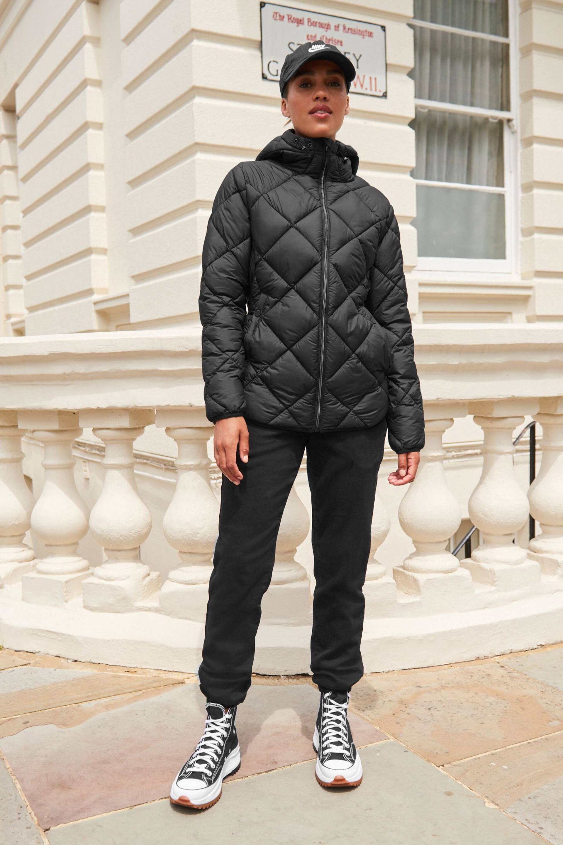 Black Quilted Lightweight Jacket - Image 2 of 6
