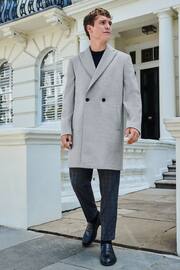 Light Grey Double Breasted Epsom Overcoat - Image 2 of 11