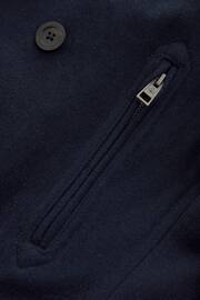 Navy Blue Wool Rich Double Breasted Peacoat - Image 11 of 12