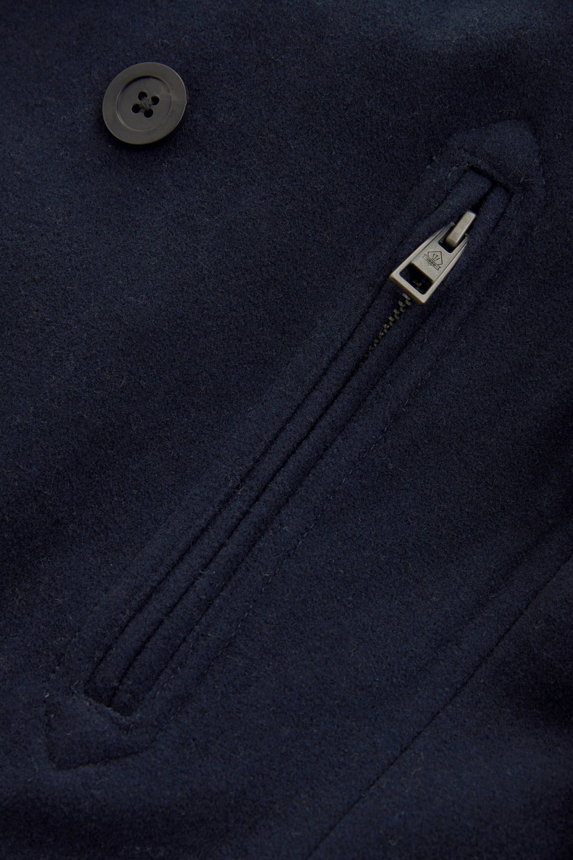 Navy Blue Wool Rich Double Breasted Peacoat - Image 11 of 12